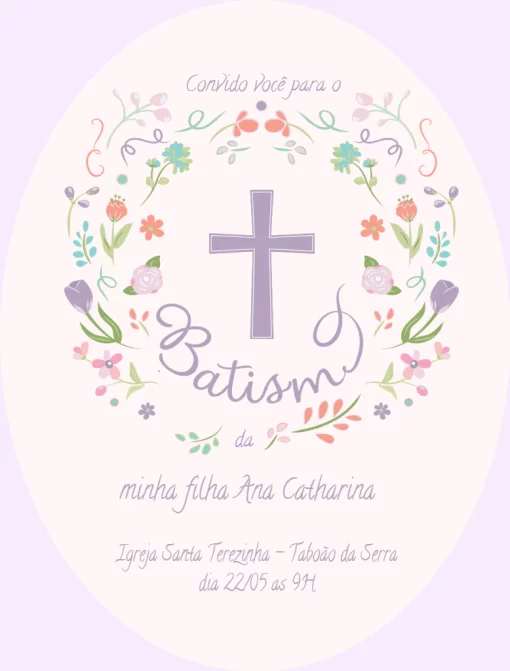 Convite Batismo Menina Convite Batismo Menina