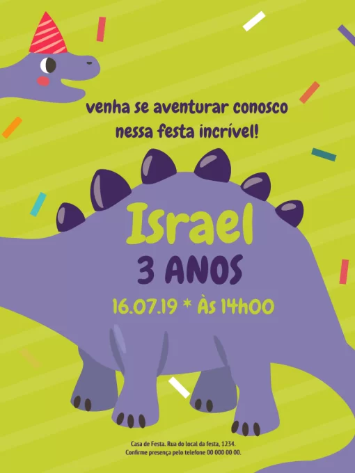 Convite Aniversário Dinossauro Convite Aniversário Dinossauro
