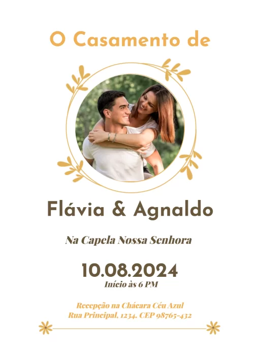 Convite De Casamento Virtual Para WhatsApp Delicado Com Foto Convite De Casamento Virtual Para WhatsApp Delicado Com Foto