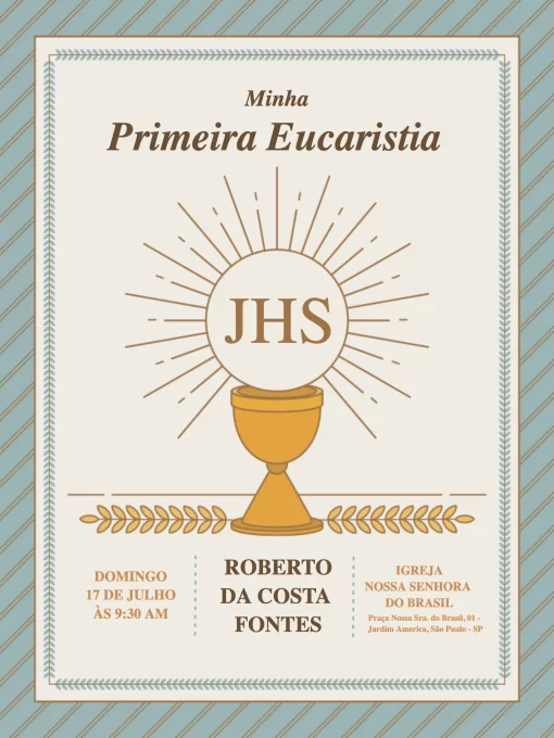 Convite Para Primeira Eucaristia Convite Para Primeira Eucaristia