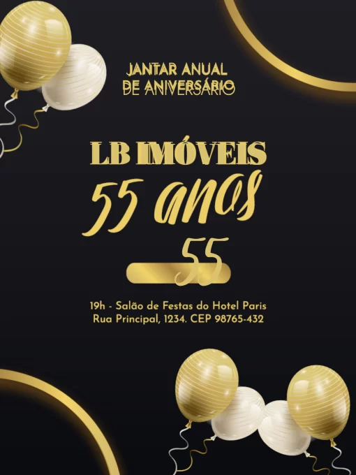 Convite De Aniversário De Empresa Elegante Convite De Aniversário De Empresa Elegante