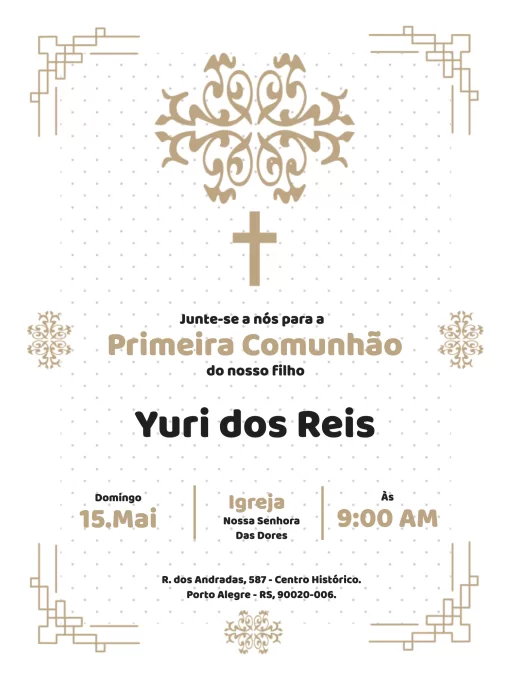 Convite Para Primeira Comunhão Convite Para Primeira Comunhão