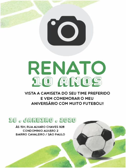 Convite Aniversário Futebol Convite Aniversário Futebol