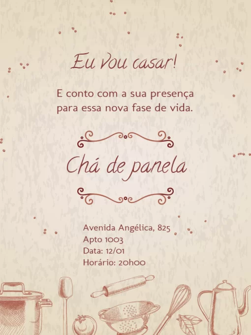 Convite Chá de panela Convite Chá de panela