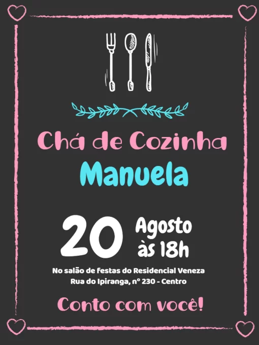 Chá de Cozinha - Modelo Quadro Negro 3 Chá de Cozinha - Modelo Quadro Negro 3