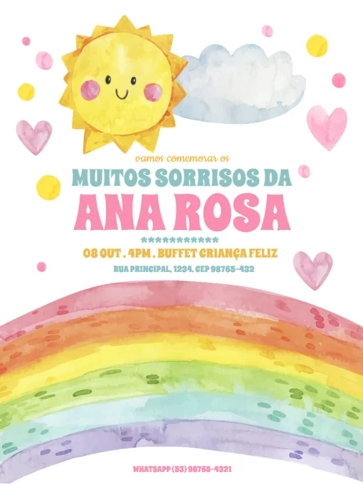 Convite Bebê Sorrisos Feliz Convite Bebê Sorrisos Feliz