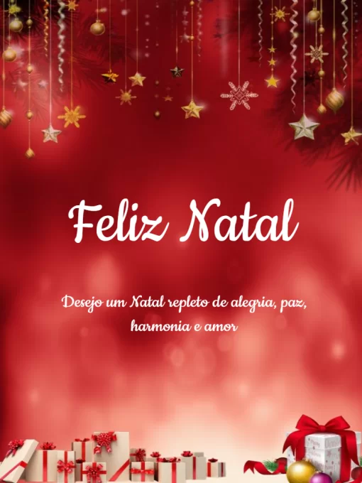 Cartão Feliz Natal Com Estrelas Cartão Feliz Natal Com Estrelas