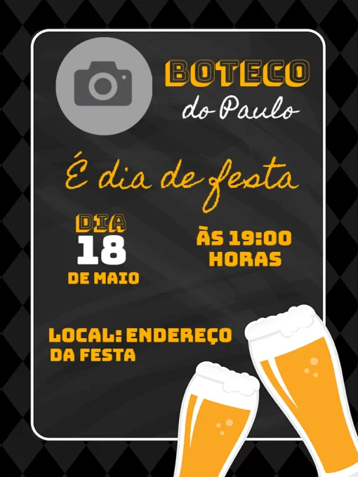 Convite Aniversário Boteco Convite Aniversário Boteco