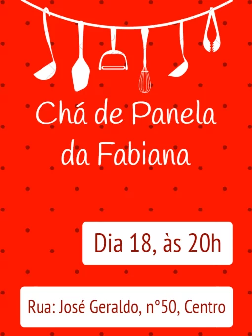 Convite de chá de panela Convite de chá de panela