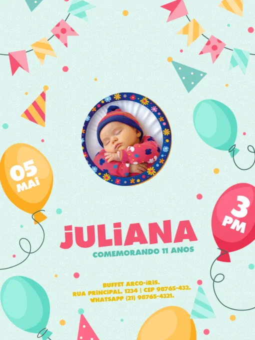 Convite De Aniversário Minha Princesa com foto Convite De Aniversário Minha Princesa com foto