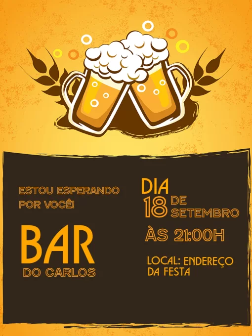Convite Aniversário boteco Convite Aniversário boteco