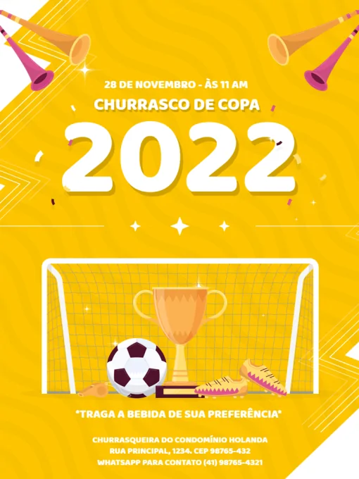 Convite Time de Futebol Amarelo Convite Time de Futebol Amarelo