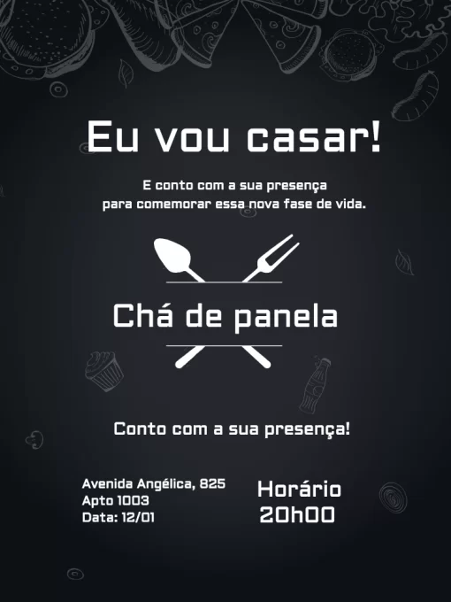 Convite chá de panela Convite chá de panela