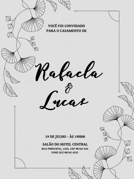 Convite De Casamento Rústico Delicado Convite De Casamento Rústico Delicado