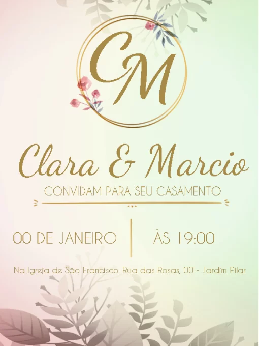 Convite de Casamento Floral Convite de Casamento Floral