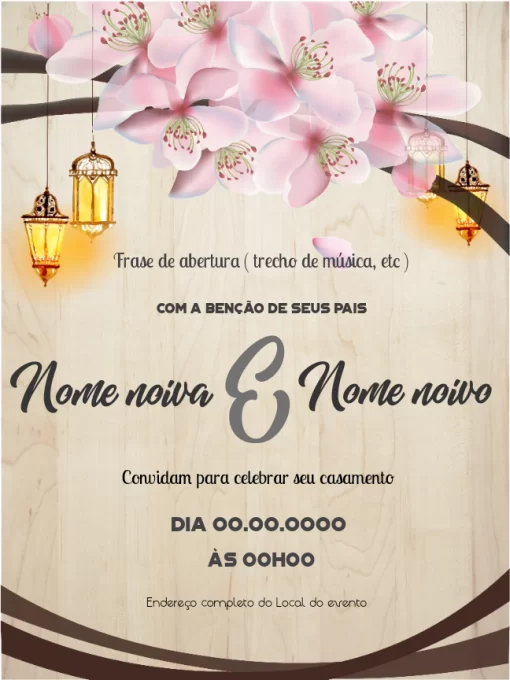 Convite de casamento florido Convite de casamento florido