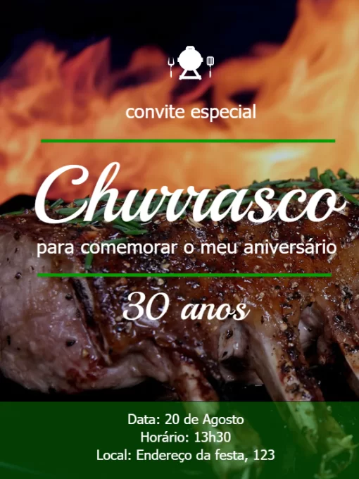 Convite Aniversário churrasco Convite Aniversário churrasco