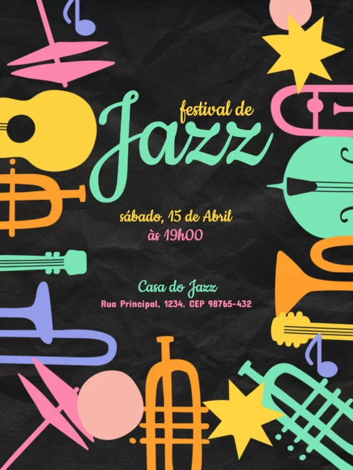 Convite Com Tema Música Jazz Convite Com Tema Música Jazz