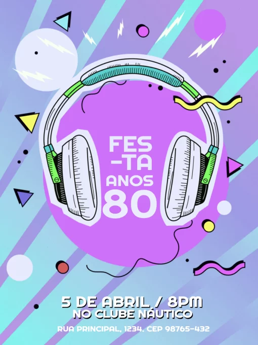 Convite Com Tema Música Anos 80 Convite Com Tema Música Anos 80