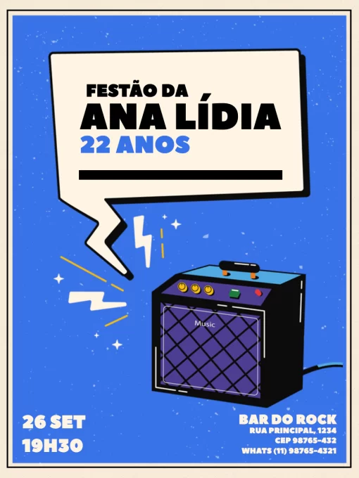 Convite De Aniversário Com Tema Música Grunge Convite De Aniversário Com Tema Música Grunge