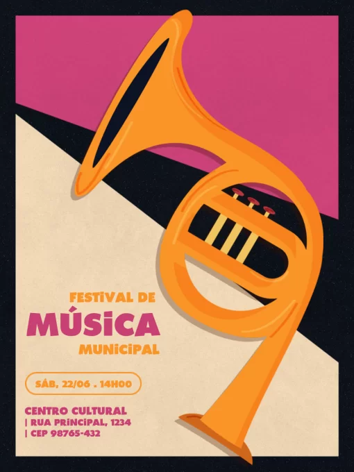 Convite Com Tema Música