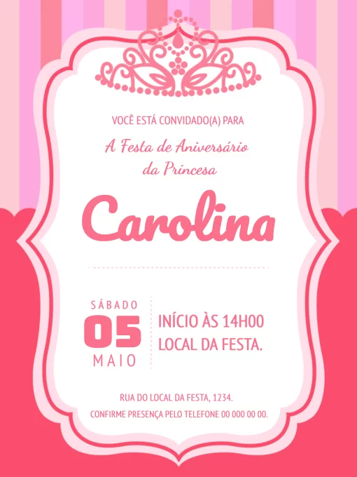 Convite Aniversário Princesa Convite Aniversário Princesa