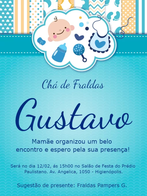 Convite Chá de Fraldas Convite Chá de Fraldas