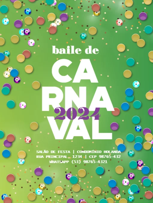 Convite Carnaval Verde E Amarelo