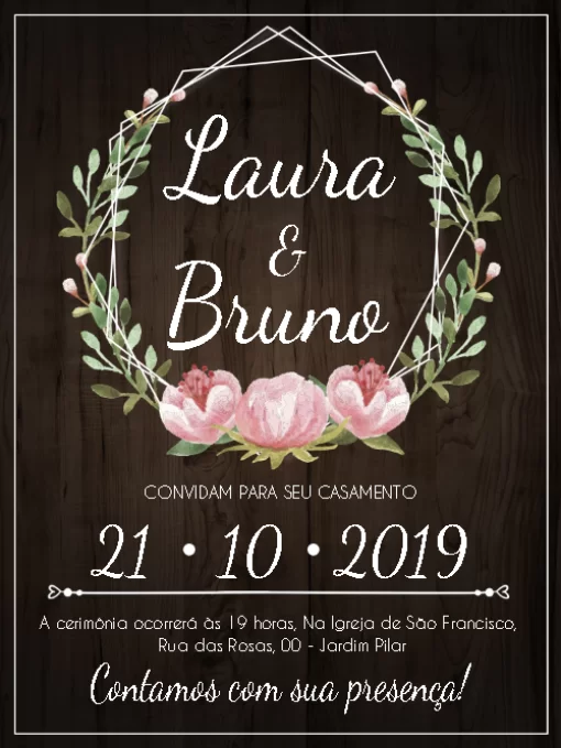 Convite de Casamento Rustico Floral Convite de Casamento Rustico Floral