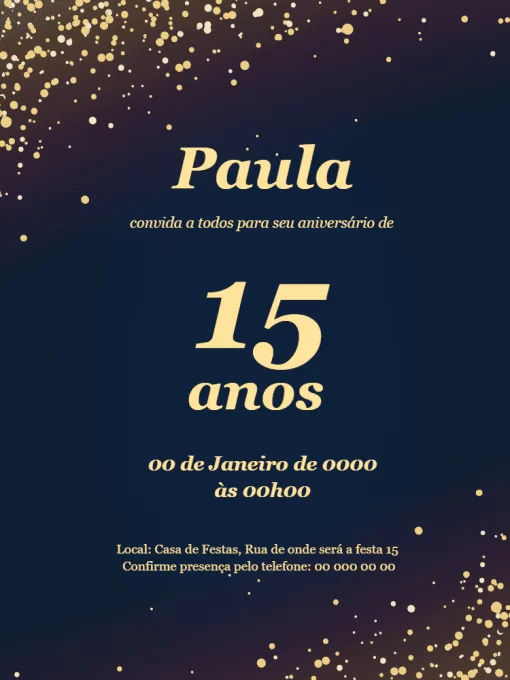 Convite Anversário 15 anos