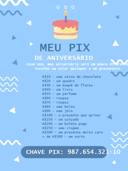 Convite Digital Faz Um Pix Pra Mim Azul Convite Digital Faz Um Pix Pra Mim Azul