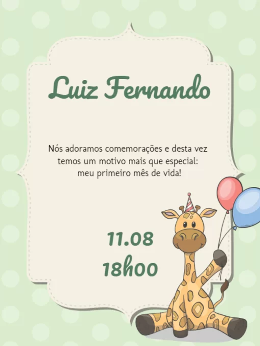 Convite Aniversário bebê Convite Aniversário bebê