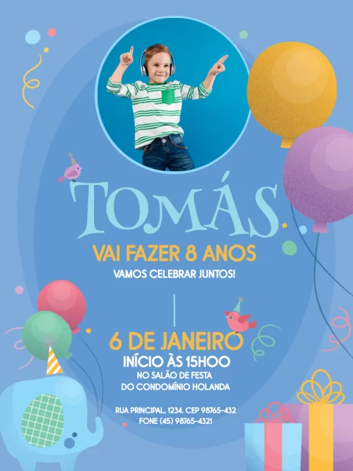 Convite De Aniversário Infantil Masculino Com Foto Convite De Aniversário Infantil Masculino Com Foto