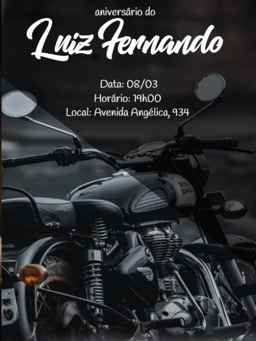 Convite Aniversário motocicleta retro Convite Aniversário motocicleta retro