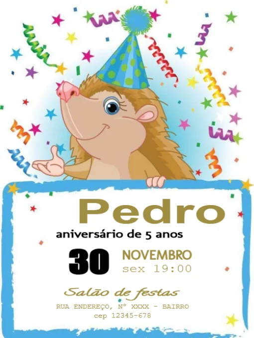 Convite aniversário CastorPara Editar