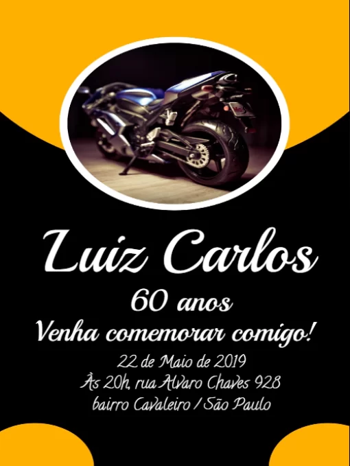 Convite aniversário moto escuro  Convite aniversário moto escuro