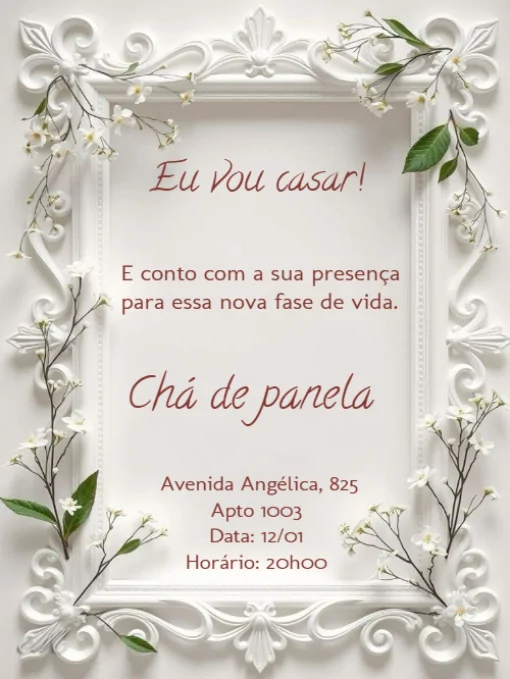 Convite Chá de panela Escultura Para Editar Convite Chá de panela Escultura Para Editar