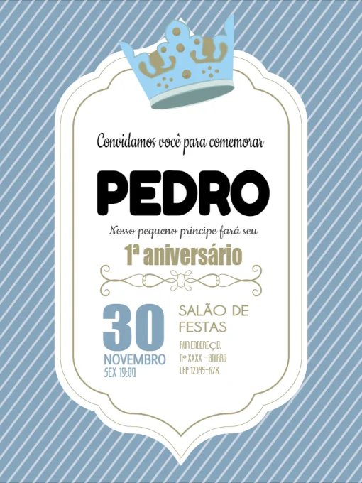 Convite de 1º aniversário Pequeno Principe 1 aninho Convite de 1º aniversário Pequeno Principe 1 aninho