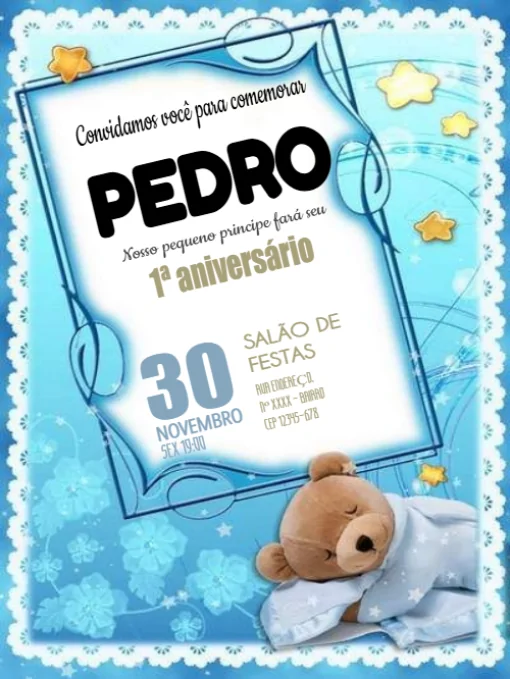 Convite de 1º aniversário Pequeno Principe 1 aninho Para Editar Convite de 1º aniversário Pequeno Principe 1 aninho Para Editar