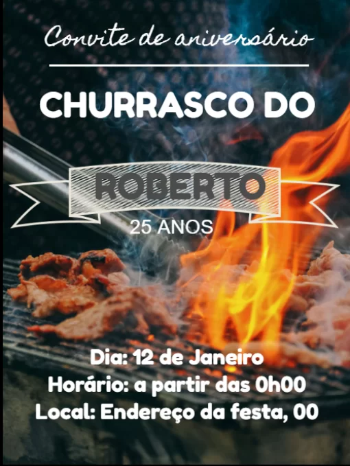 Convite de aniversário churrasco  Convite de aniversário churrasco