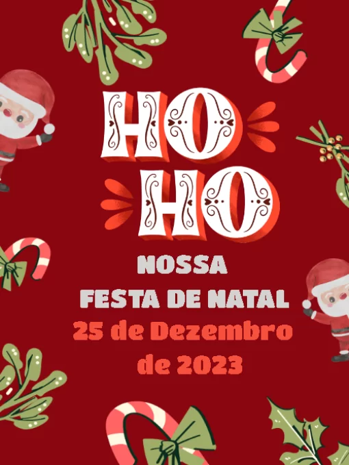 Convite De Festa De Natal ho ho ho noel Edite Online