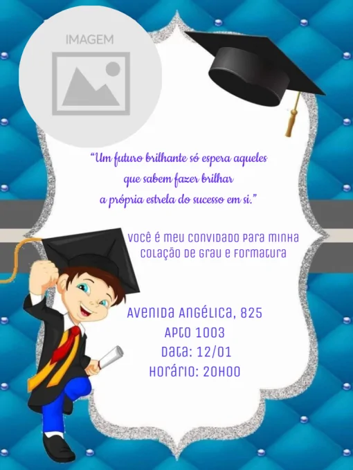Convite Formatura Infantil Para Editar